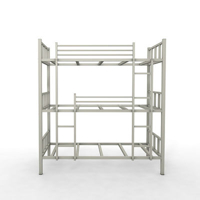 Schulschlafsaal-Erwachsener drei Schichten betten Gray Color Metal Triple-Stahletagenbetten