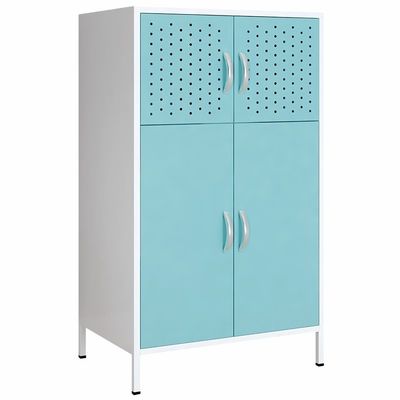 Weiße Reihen-Stahllagerschrank der Rahmen-bunte Tür-2 mit hohem Fuß