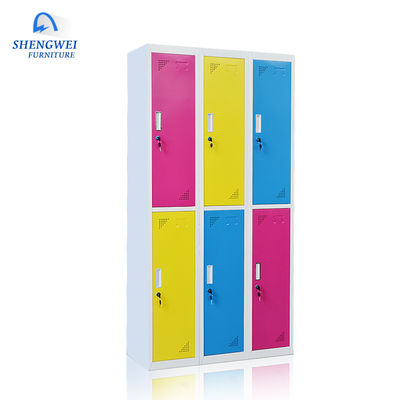 6 Struktur-Schlafzimmer-Stahlkleidungs-Schrank der Tür-KD