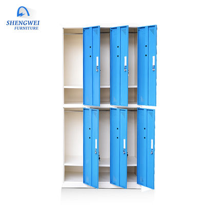 6 Struktur-Schlafzimmer-Stahlkleidungs-Schrank der Tür-KD