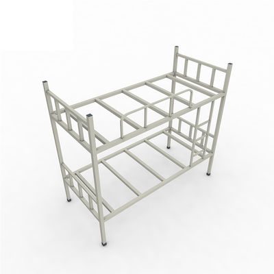Schlafsaal-Doppelschicht-Antibeleg-Gray Color Metal Bunks With-Leiter