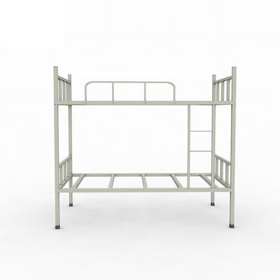 Schlafsaal-Doppelschicht-Antibeleg-Gray Color Metal Bunks With-Leiter