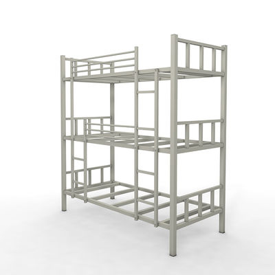 Schulschlafsaal-Erwachsener drei Schichten betten Gray Color Metal Triple-Stahletagenbetten