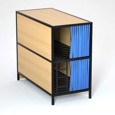 Doppelte Decker Side Ladder Steel Bunk-Betten mit kleinem Lagerschrank