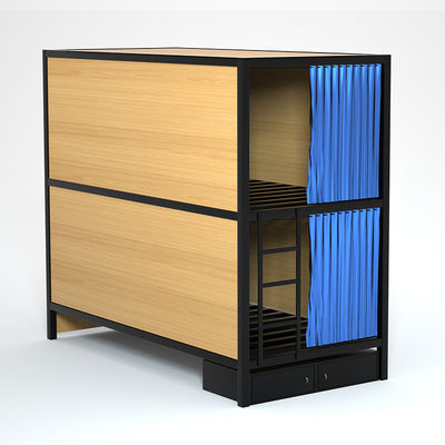 Doppelte Decker Side Ladder Steel Bunk-Betten mit kleinem Lagerschrank
