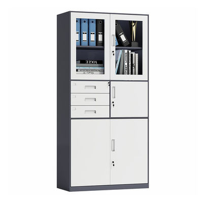 Glasfach-Stahlbüro-Kabinett der tür-3 mit sicherem Kasten