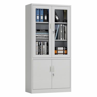Wasserdichte Reihen-Glastür-Metallspeicher-Kabinett der Bibliotheks-zwei