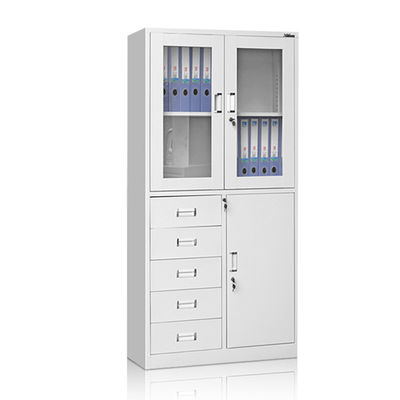 5 Reihen-Metallspeicher-Aktenschrank der Fach-Büro-Glastür-Möbel-2
