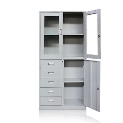5 Reihen-Metallspeicher-Aktenschrank der Fach-Büro-Glastür-Möbel-2