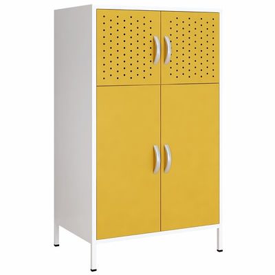 Weiße Reihen-Stahllagerschrank der Rahmen-bunte Tür-2 mit hohem Fuß