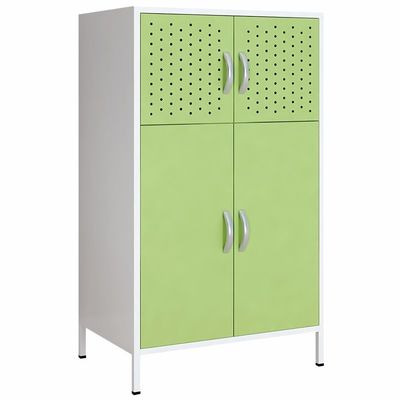 Weiße Reihen-Stahllagerschrank der Rahmen-bunte Tür-2 mit hohem Fuß