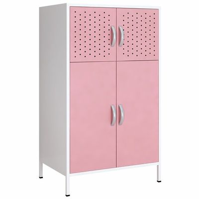 Weiße Reihen-Stahllagerschrank der Rahmen-bunte Tür-2 mit hohem Fuß