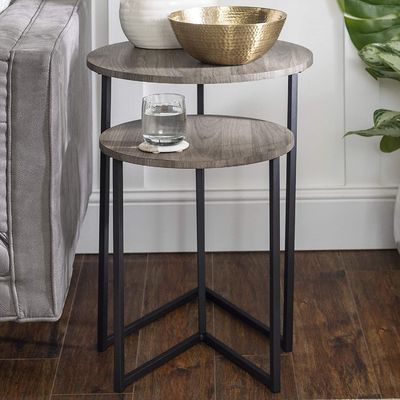 Runder metallhaltiger Seitenwohnzimmer-Speicher 24&quot; kleiner Beistelltisch H