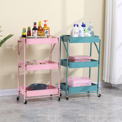 Mini3 Reihen asphaltieren Mesh Basket Mobile Rolling Storage-Laufkatzen-Wagen