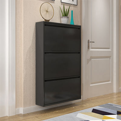 Moderne Metallspeicher-Kabinett-Möbel-schwarzes Hauptstahlschuhregal-Kabinett