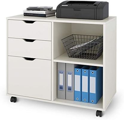 3 Fach-Metallmobiler seitlicher Drucker Stand Filing Cabinet mit offenes Speicherregalen