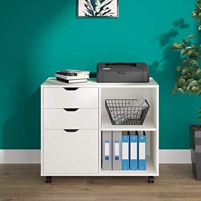 3 Fach-Metallmobiler seitlicher Drucker Stand Filing Cabinet mit offenes Speicherregalen