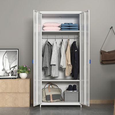 Hauptschlafzimmer-doppelte Tür-Metallschließfach-Art-Garderobe mit hohem Fuß