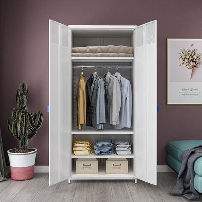 Hauptschlafzimmer-doppelte Tür-Metallschließfach-Art-Garderobe mit hohem Fuß