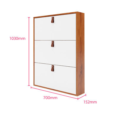 Reihen-Metallspeicher-Kabinett-modernes Boden-Schuh-Speicher-Kabinett der Holz-Farbe3 mit Griff